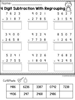 subtracting 4 digit numbers|Subtraction with Regrouping .